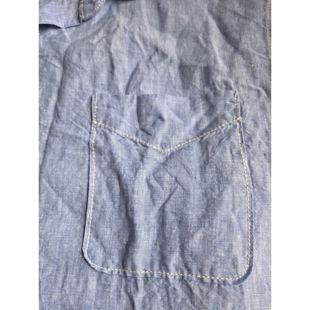 Tommy Bahama Shirt 100% Linen Short Sleeve Button Up Shirt Size XL Mens Blue New - Picture 4 of 8